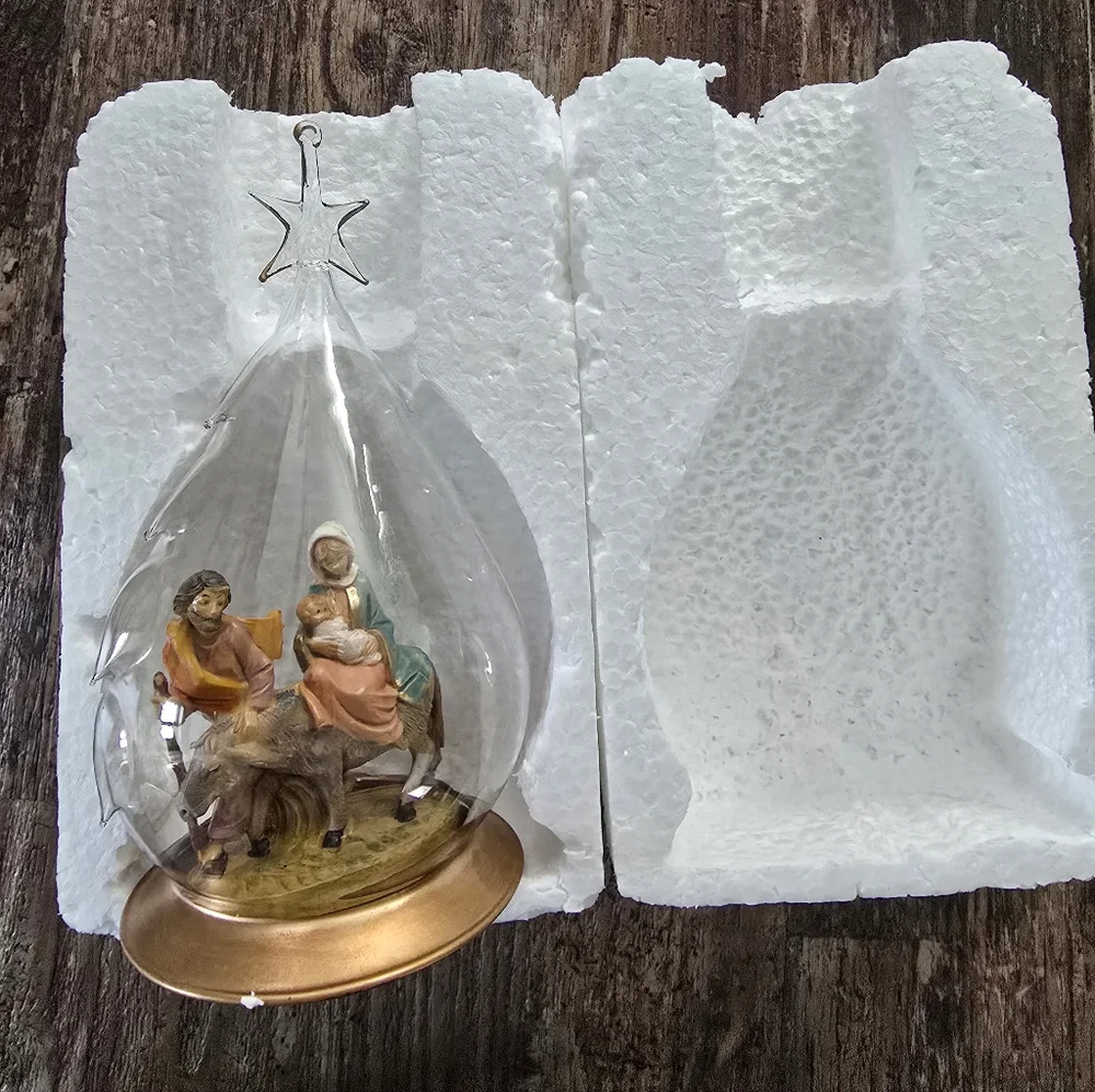 Fontanini Roman Blown Glass Ornament Flight Into Egypt 56182 NIB Vintage